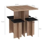 Conjunto Mesa Quadrada 67,6cm Com 4 Bancos Me10  Machester/pr