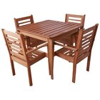 Conjunto Mesa Quadrada 90x90x77cm Com 4 Cadeiras Marrakech  M