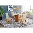 Conjunto Mesa Quadrada Ana Com 4 Cadeiras Em Mdf E Mdp Henn