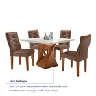 Conjunto Mesa Quadrada Com Vidro E 4 Cadeiras 100cmx100cm Bar