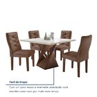 Conjunto Mesa Quadrada Com Vidro E 4 Cadeiras 100cmx100cm Bar