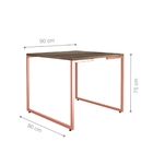 Conjunto Mesa Quadrada E Aparador Ares Castanho Cobre