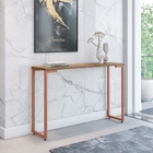 Conjunto Mesa Quadrada E Aparador Ares Castanho Cobre