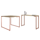 Conjunto Mesa Quadrada E Aparador Ares Natura Cobre