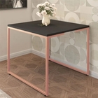 Conjunto Mesa Quadrada E Aparador Ares Preto Cobre