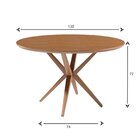 Conjunto Mesa Redonda 1,30m Madeira Maciça Com 6 Cadeiras Mad