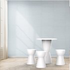 Conjunto Mesa Redonda 60x82cm 3 Banquetas Fit Grifit Branca