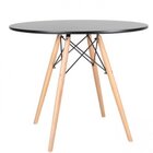 Conjunto Mesa Redonda 90cm Tampo Em Mdf 4 Cadeiras Pp Base Ma