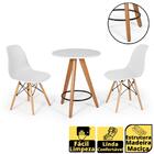 Conjunto Mesa Redonda Aline 70cm Branca Com 2 Cadeiras Eames