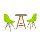 Conjunto Mesa Redonda Aline 70cm Natural Com 2 Cadeiras Eames