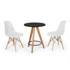 Conjunto Mesa Redonda Aline 70cm Preta Com 2 Cadeiras Eames E