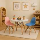 Conjunto Mesa Redonda Branca 60cm e 2 Cadeiras Charles Eames