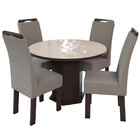 Conjunto Mesa Redonda Com 4 Cadeiras New Ametista Talismã