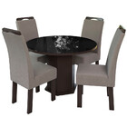 Conjunto Mesa Redonda Com 4 Cadeiras New Ametista Talismã