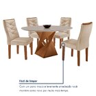 Conjunto Mesa Redonda Com 4 Cadeiras Tampo Mdf Barcelona Yesc