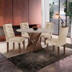 Conjunto Mesa Redonda Com 4 Cadeiras Tampo Mdf Barcelona Yesc