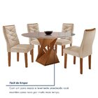 Conjunto Mesa Redonda Com Vidro E 4 Cadeiras Tampo Barcelona