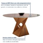 Conjunto Mesa Redonda Com Vidro E 4 Cadeiras Tampo Barcelona