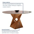 Conjunto Mesa Redonda Com Vidro E 4 Cadeiras Tampo Barcelona