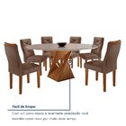 Conjunto Mesa Redonda Com Vidro E 6 Cadeiras Tampo 120cmx120c