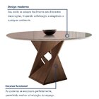 Conjunto Mesa Redonda Com Vidro E 6 Cadeiras Tampo 120cmx120c