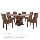 Conjunto Mesa Redonda Com Vidro E 6 Cadeiras Tampo 120cmx120c