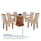 Conjunto Mesa Redonda Com Vidro E 6 Cadeiras Tampo 120cmx120c