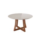 Conjunto Mesa Redonda Com Vidro Madeira Maciça Com 6 Cadeiras