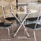 Conjunto Mesa Redonda De Vidro E 4 Cadeiras Kappesberg Cromad