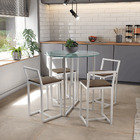 Conjunto Mesa Redonda Imbuia 4 Cadeiras Pequena Estofado Marr