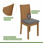 Conjunto Mesa Retangular 4 Cadeiras 120cm Athenas Móveis Lopa