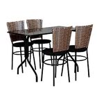 Conjunto Mesa Retangular 70x120cm Preta Com 4 Cadeiras Cappuc