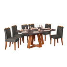 Conjunto Mesa Retangular Celeste Com 6 Cadeiras Júlia Dj Móve
