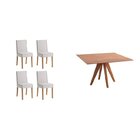 Conjunto Mesa Retangular Laminada Cinamomo 120x90 4 Cadeiras