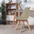 Conjunto Mesa Retangular Mdf Com 6 Cadeiras Saarinen Pp Nude/