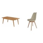 Conjunto Mesa Retangular Mdf Com 6 Cadeiras Saarinen Pp Nude/