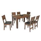 Conjunto Mesa Retangular Milena Com 6 Cadeiras São Carlos Caf