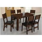 Conjunto Mesa Retangular Milena Com 6 Cadeiras São Carlos Caf