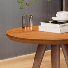 Conjunto Mesa Retrô Lateral E Apoio Sala De Estar Freijó