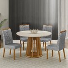 Conjunto Mesa Rose Com 4 Cadeiras Madeira Maciça Lara Cinamom