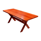 Conjunto Mesa Rústica 2m 2 Bancos E 2 Cadeiras Madeira Maciça