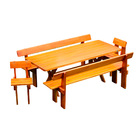 Conjunto Mesa Rústica 2m 2 Bancos E 2 Cadeiras Madeira Maciça