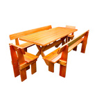 Conjunto Mesa Rústica 2m 2 Bancos E 2 Cadeiras Madeira Maciça