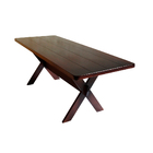 Conjunto Mesa Rústica 2m 2 Bancos E 2 Cadeiras Madeira Maciça