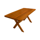 Conjunto Mesa Rústica 2m 4 Bancos E 2 Cadeiras Madeira Maciça