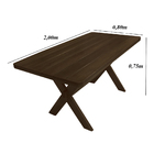 Conjunto Mesa Rústica 2m E 8 Cadeiras Madeira Maciça Eucalipt