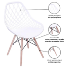 Conjunto Mesa Saarinen Branca 120cm E 5 Cadeiras Kaila Branca