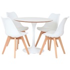 Conjunto Mesa Saarinen Branca 90cm  4 Cadeiras Leda Branca