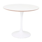 Conjunto Mesa Saarinen Branca 90cm E 4 Cadeiras Eames Amarela