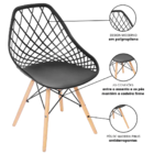 Conjunto Mesa Saarinen Branca 90cm E 4 Cadeiras Kaila Preta